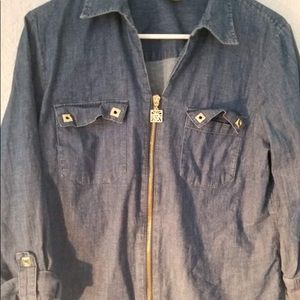 ANNE KLEIN Jean Jacket with zipper